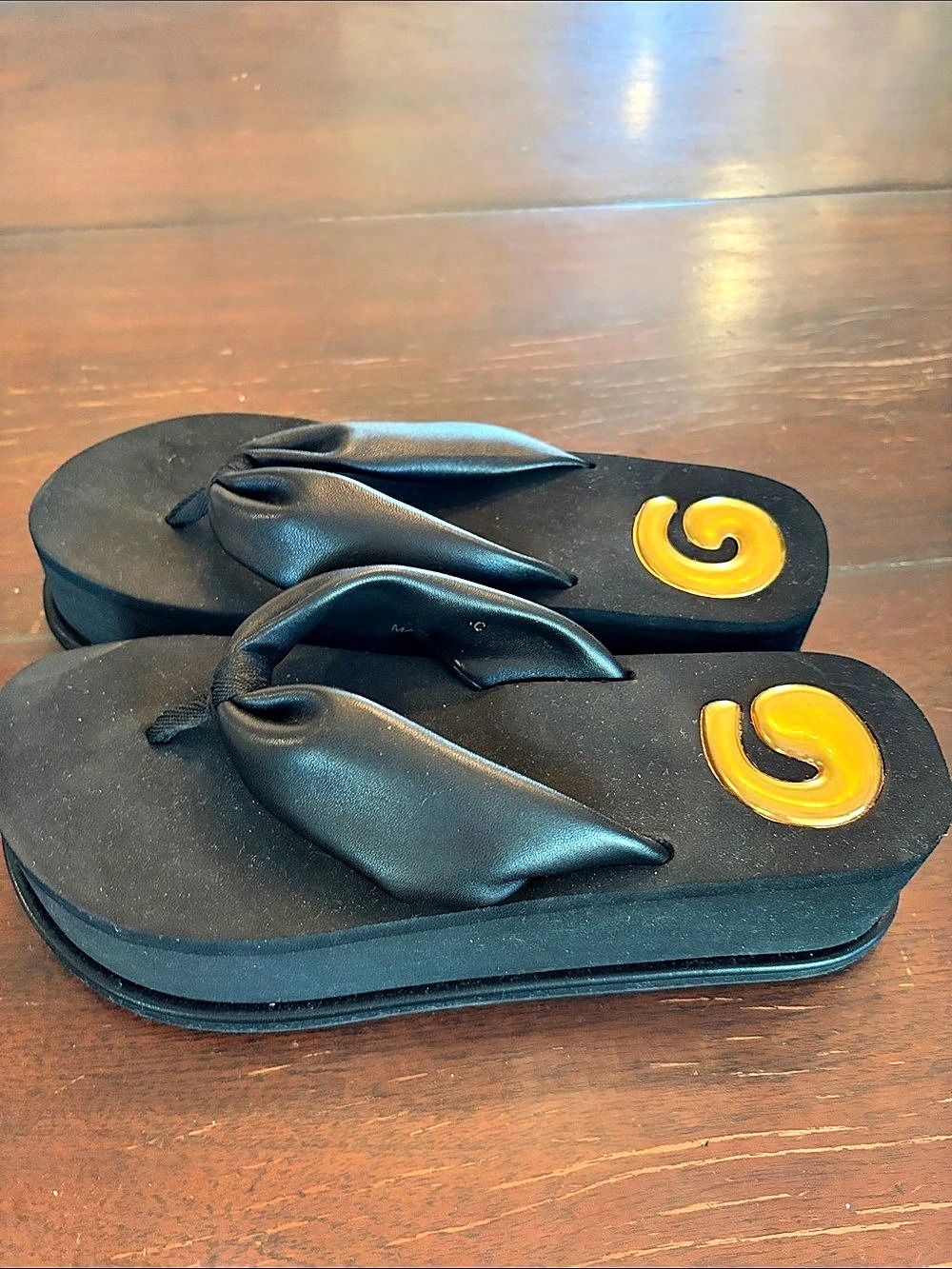 Cult Gaia CG Platform Sandal Platform Flip Flop Sandals in Black & Orange Like